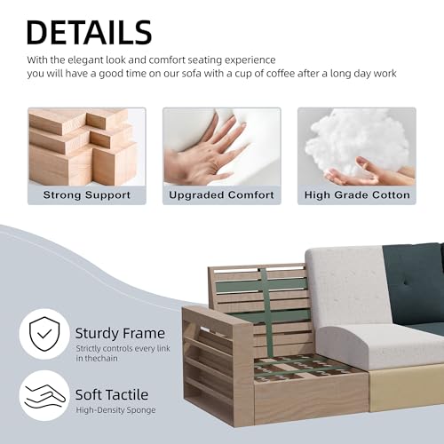 Convertible Sectional Sofa with Storage Ottoman L41515