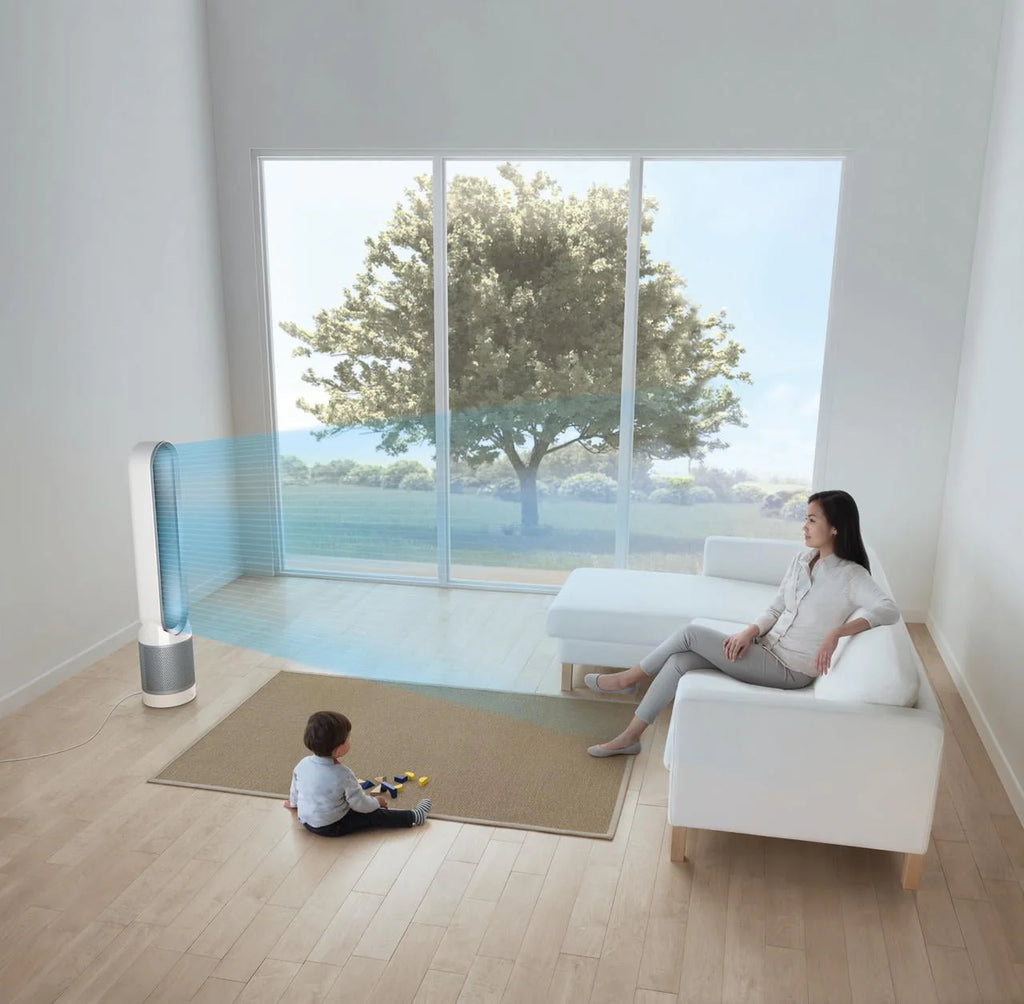 White Silver Tower Air Purifier Fan A159105