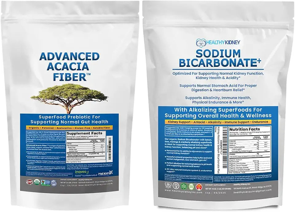 Acacia Fiber Powder 2.5 lbs Soluble Fiber Sodium Bicarbonate Supplement 1 lb C63739