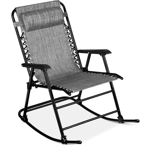 Folding Rocking Chair with Headrest Pillow E560