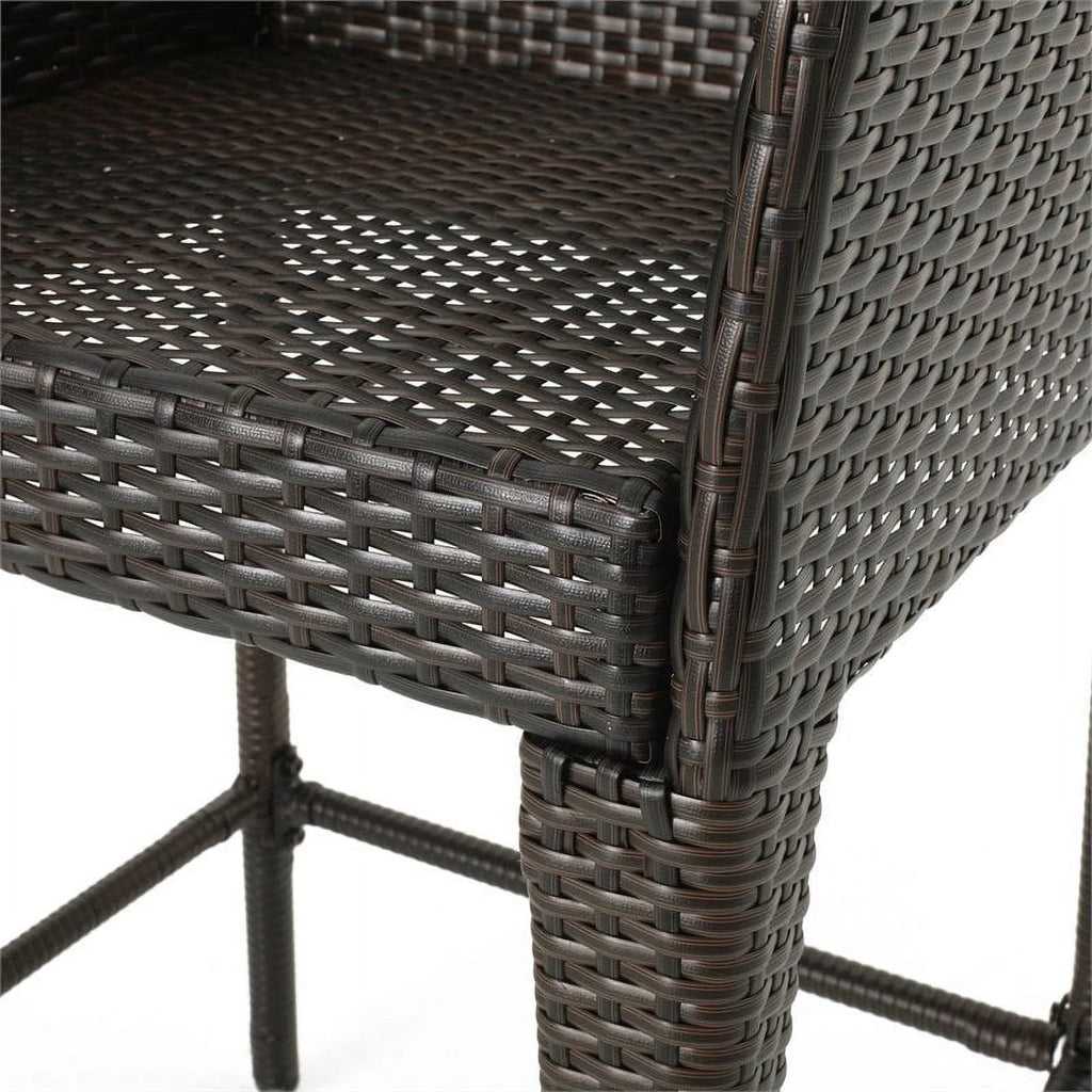 Multi Brown Wicker Barstool Set of 2 S801611