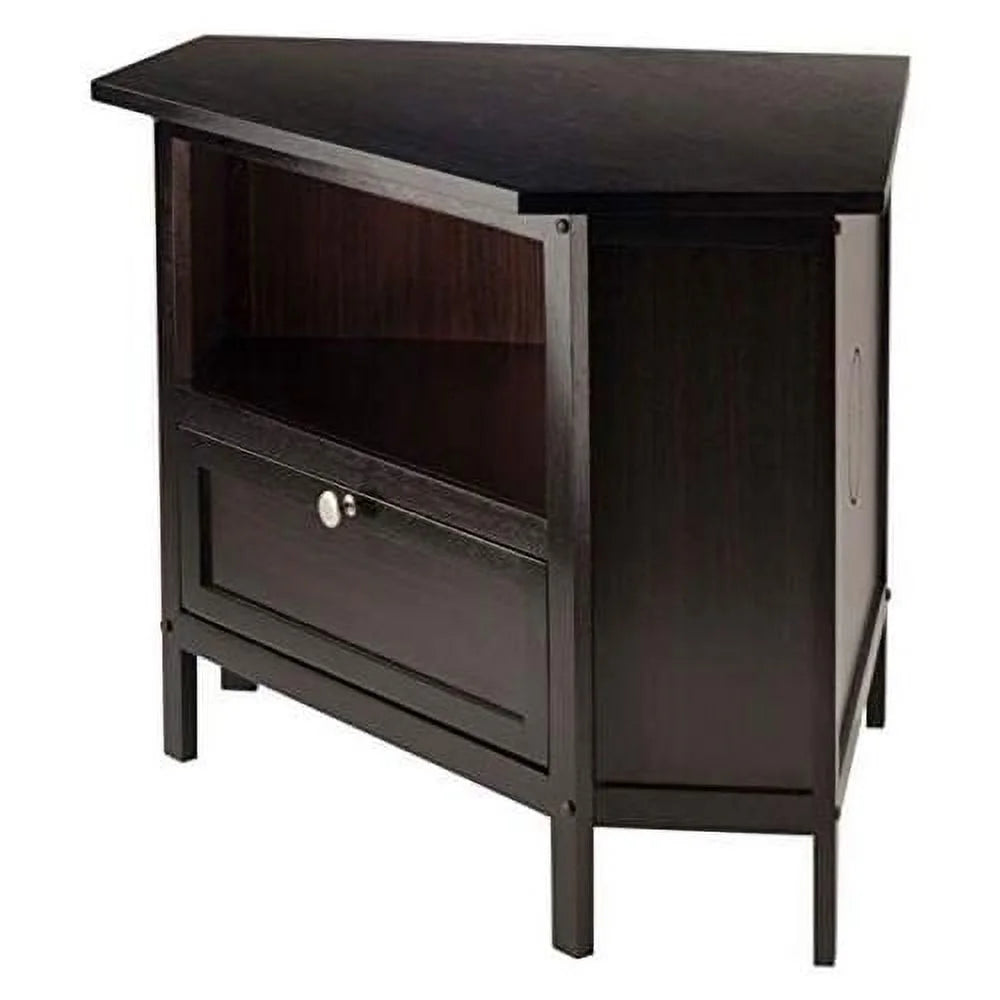 Espresso Corner TV Media Stand with Open Shelf A722