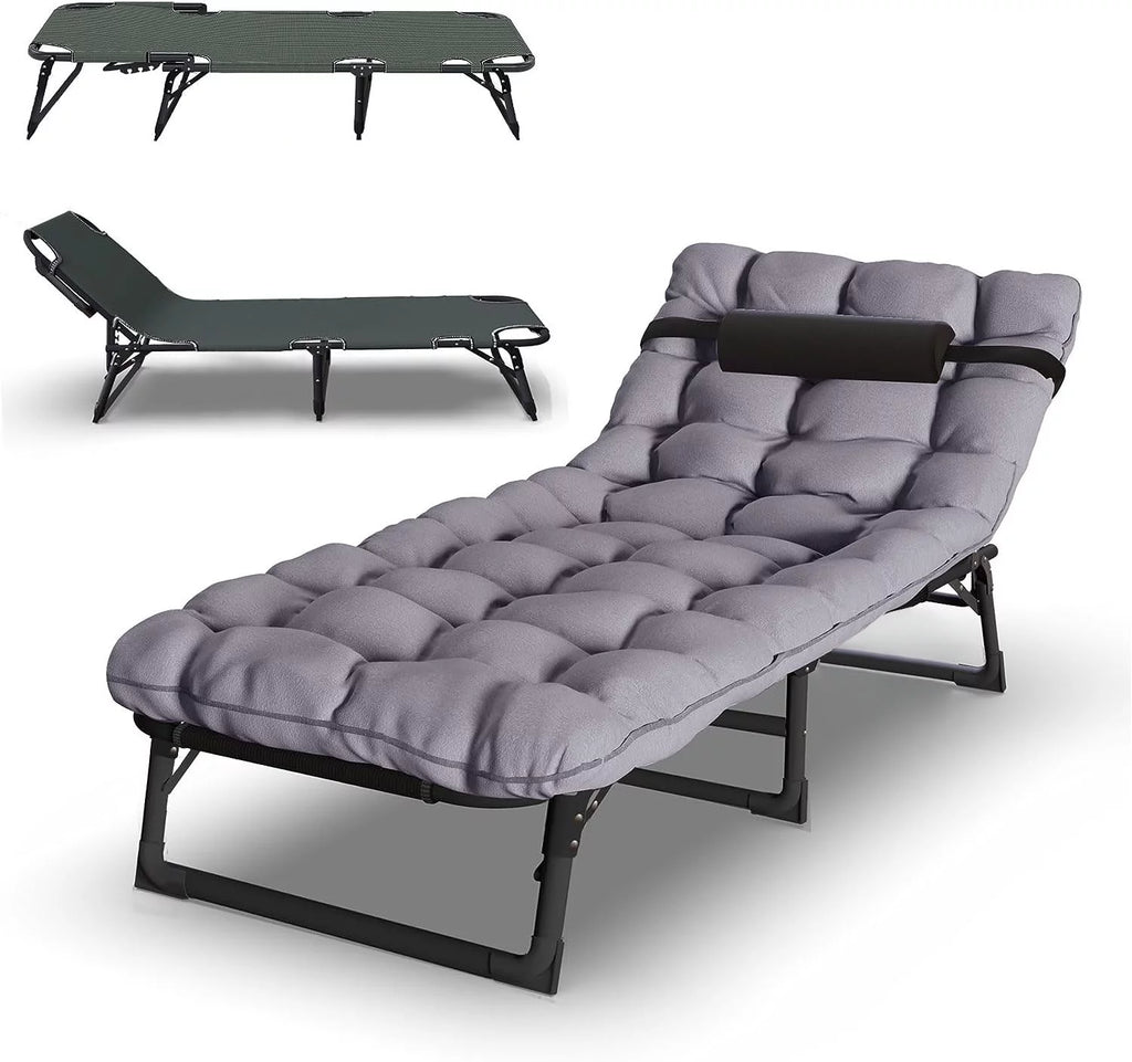 Folding Bed Cot with 2 Sided Mattress S406857