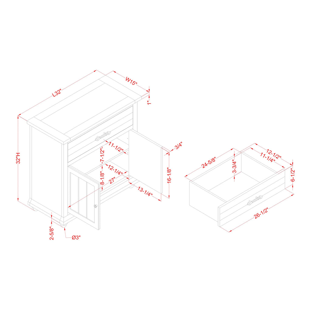 White Storage Hallway Cabinet A8146