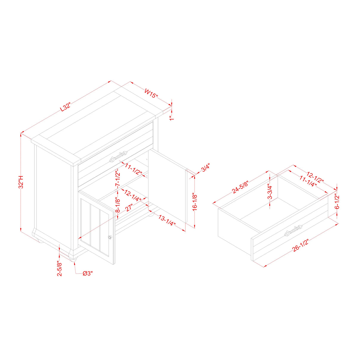 White Storage Hallway Cabinet A8146
