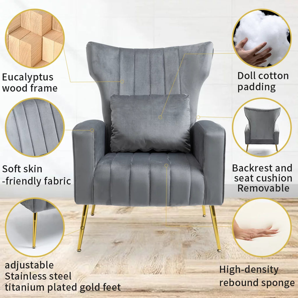 Velvet Accent Chair D878