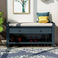 Shoe Bench Storage Bench Hall Tree with Drawer and Cushioned F8971