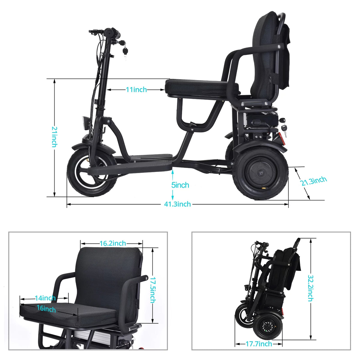 Folding Electric Scooter 48v 700w Dual Motor E811