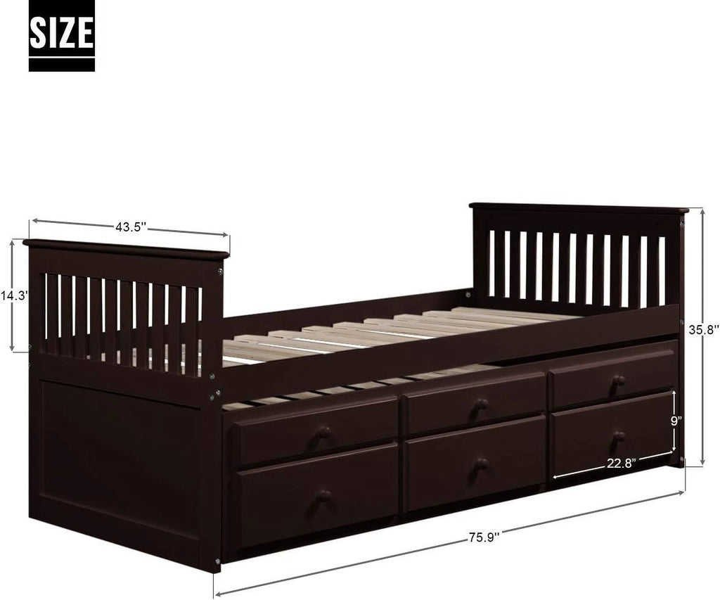 Daybed with Trundle and Storage Drawers R16386