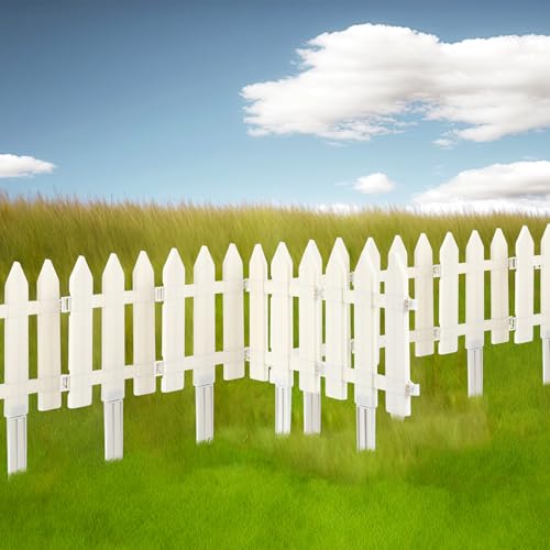 48 Pack White Plastic Garden Fence Panels W143