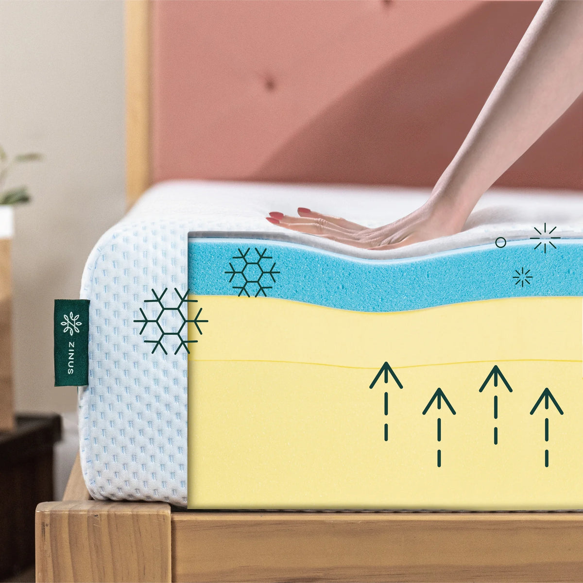 12 Green Tea Cooling Gel Memory Foam Mattress V630928