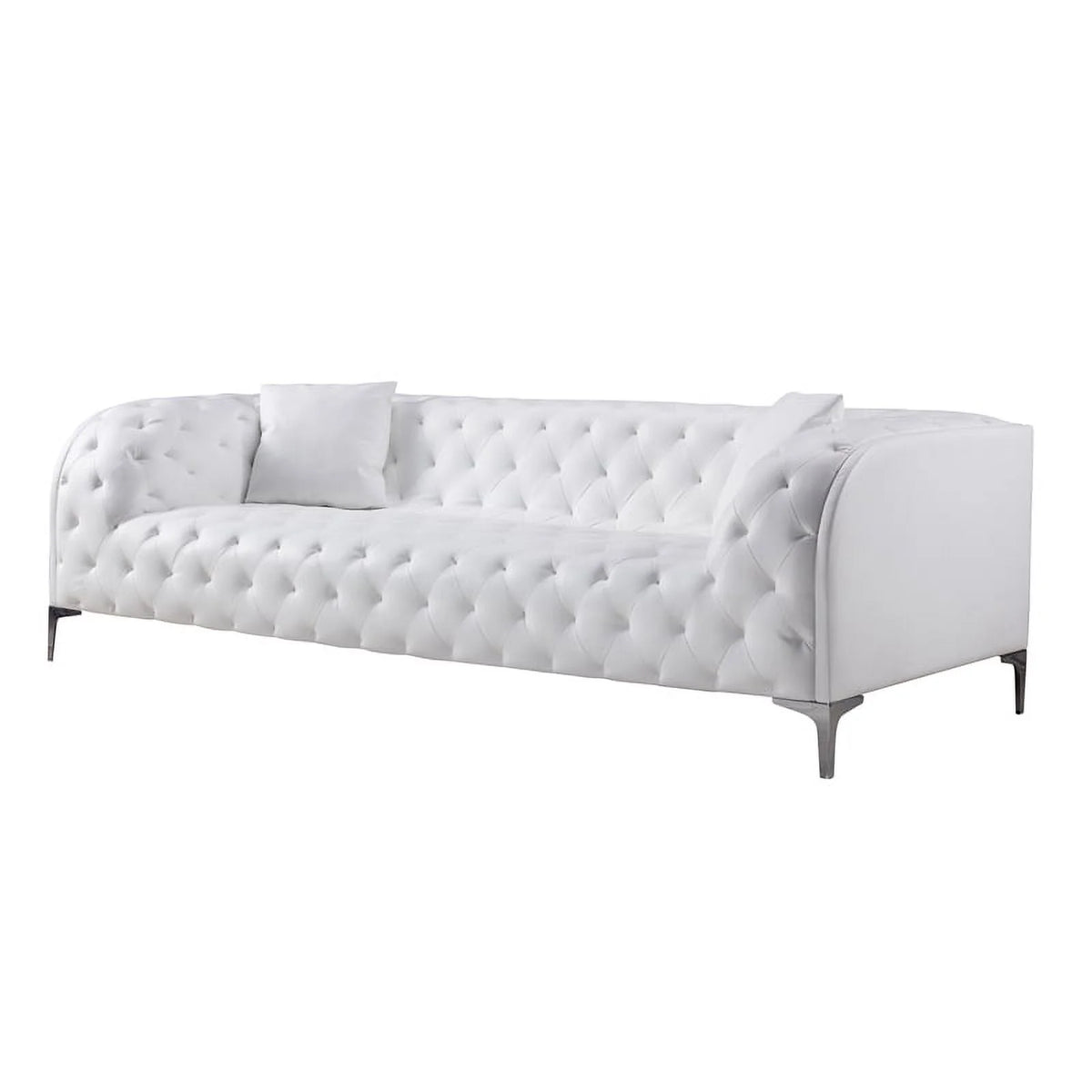 White Faux Leather Sofa J207