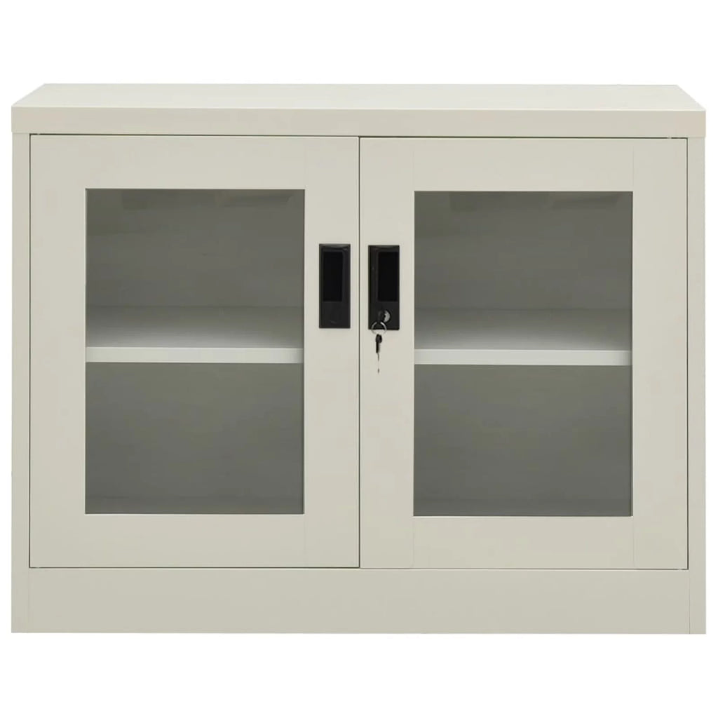 Light Gray 2 Glass Door Steel Filing Cabinet A81598
