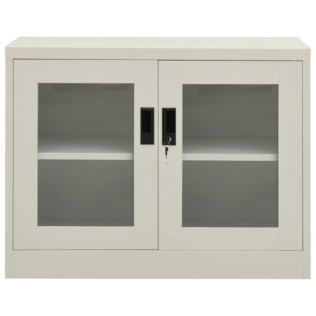 Light Gray 2 Glass Door Steel Filing Cabinet A81598