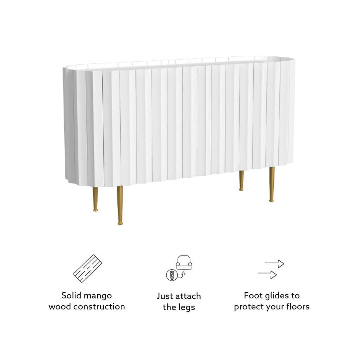 White Wood Two Door Console Z913
