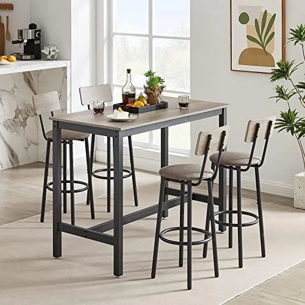 3-Piece Round Bistro Pub Dining Table and Chairs Set R721