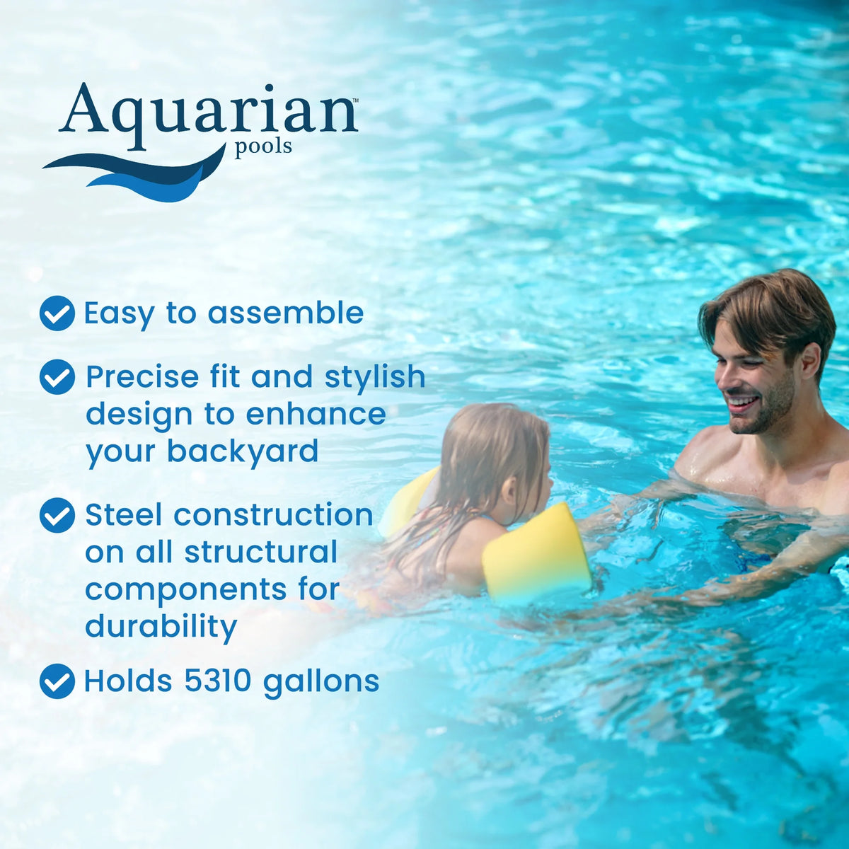 15 Foot x 52 Inch Steel Frame Above Ground Swimming Pool H2805