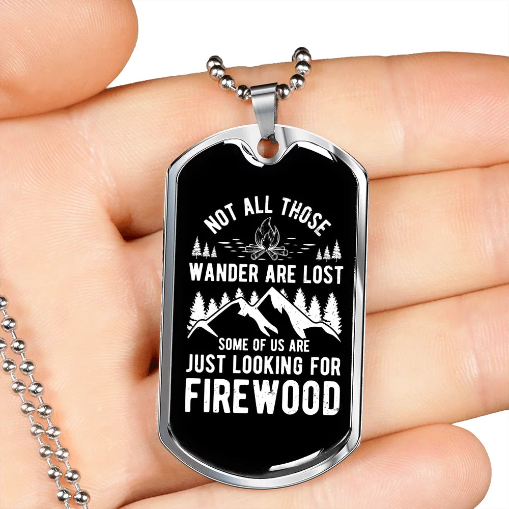 Stainless Steel or 18k Gold Dog Tag 24" Chain Necklace L859