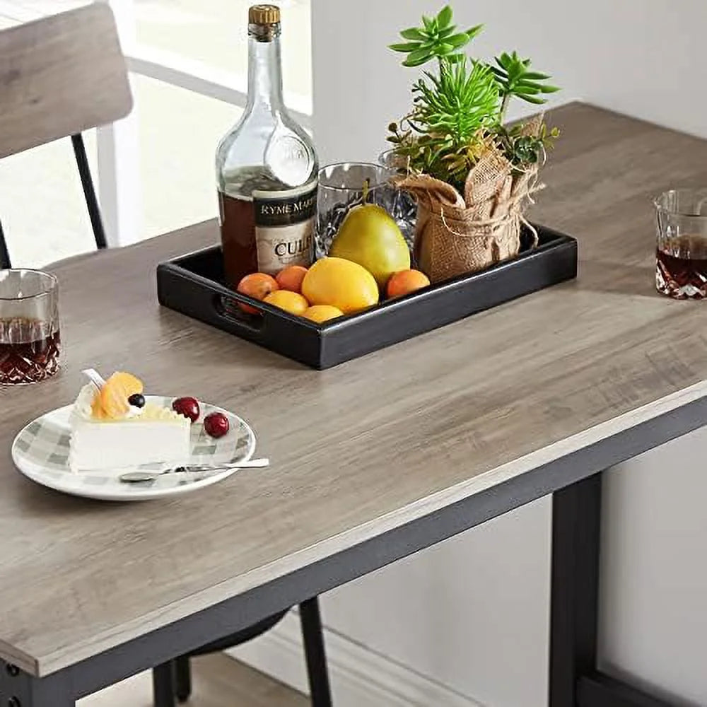 3-Piece Round Bistro Pub Dining Table and Chairs Set R721