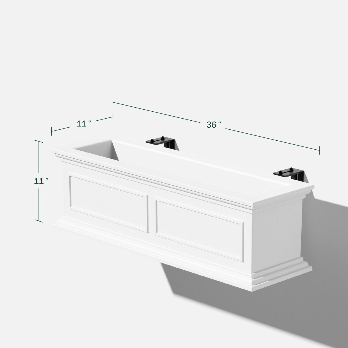 White 36" Railing Window Box Planter L1688