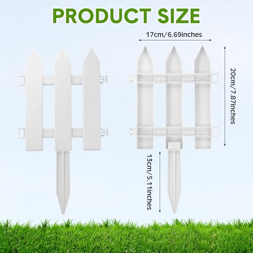 48 Pack White Plastic Garden Fence Panels W143