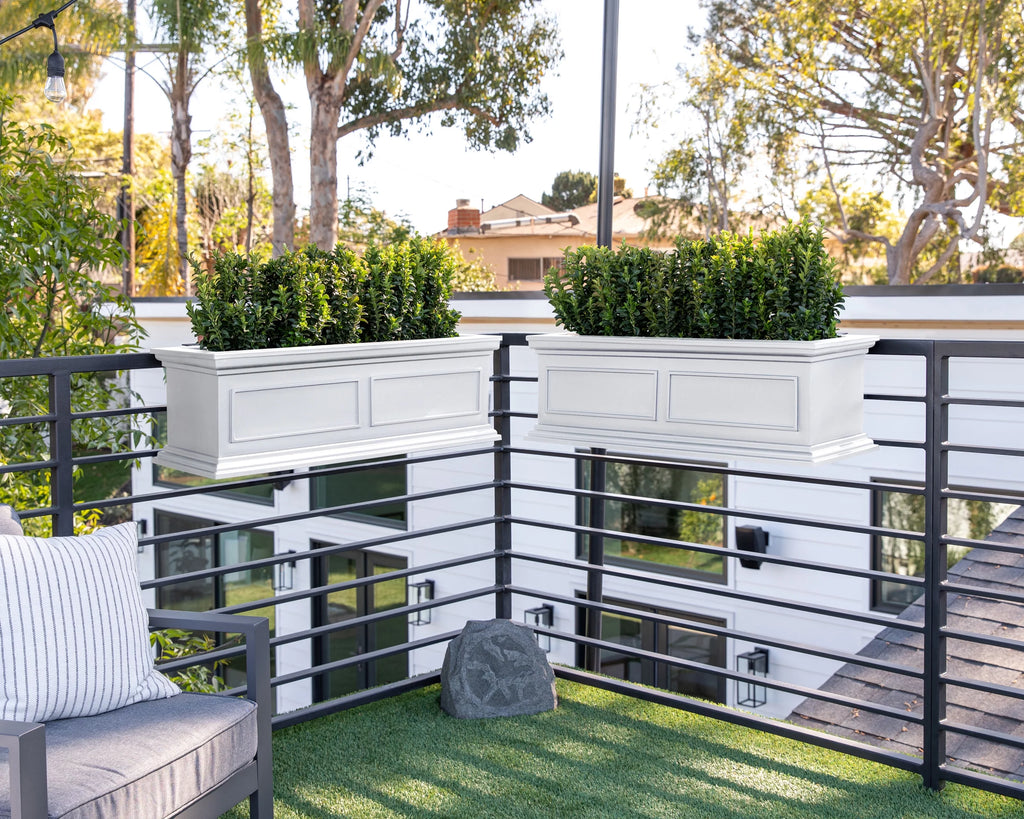 White 36" Railing Window Box Planter L1688