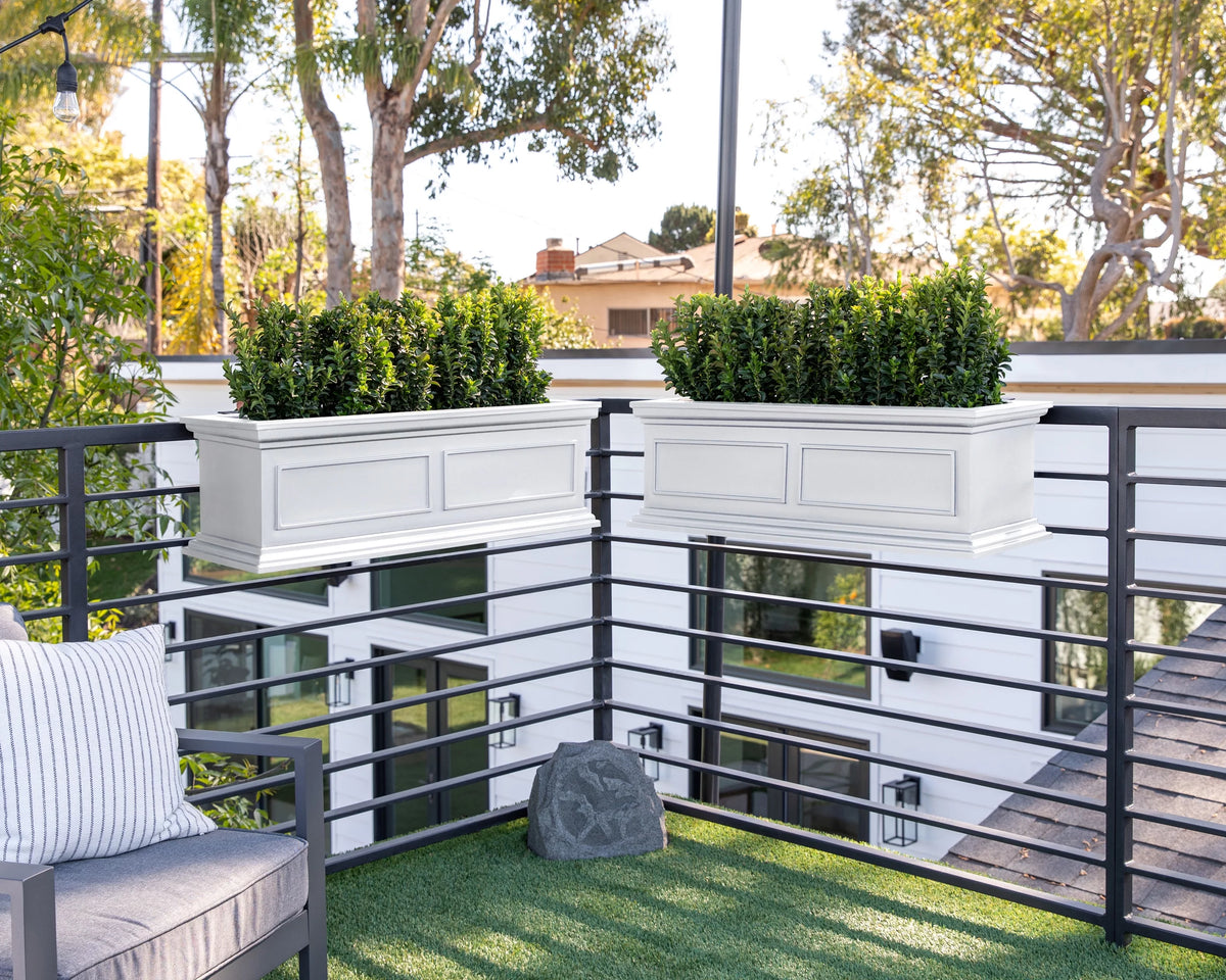 White 36" Railing Window Box Planter L1688