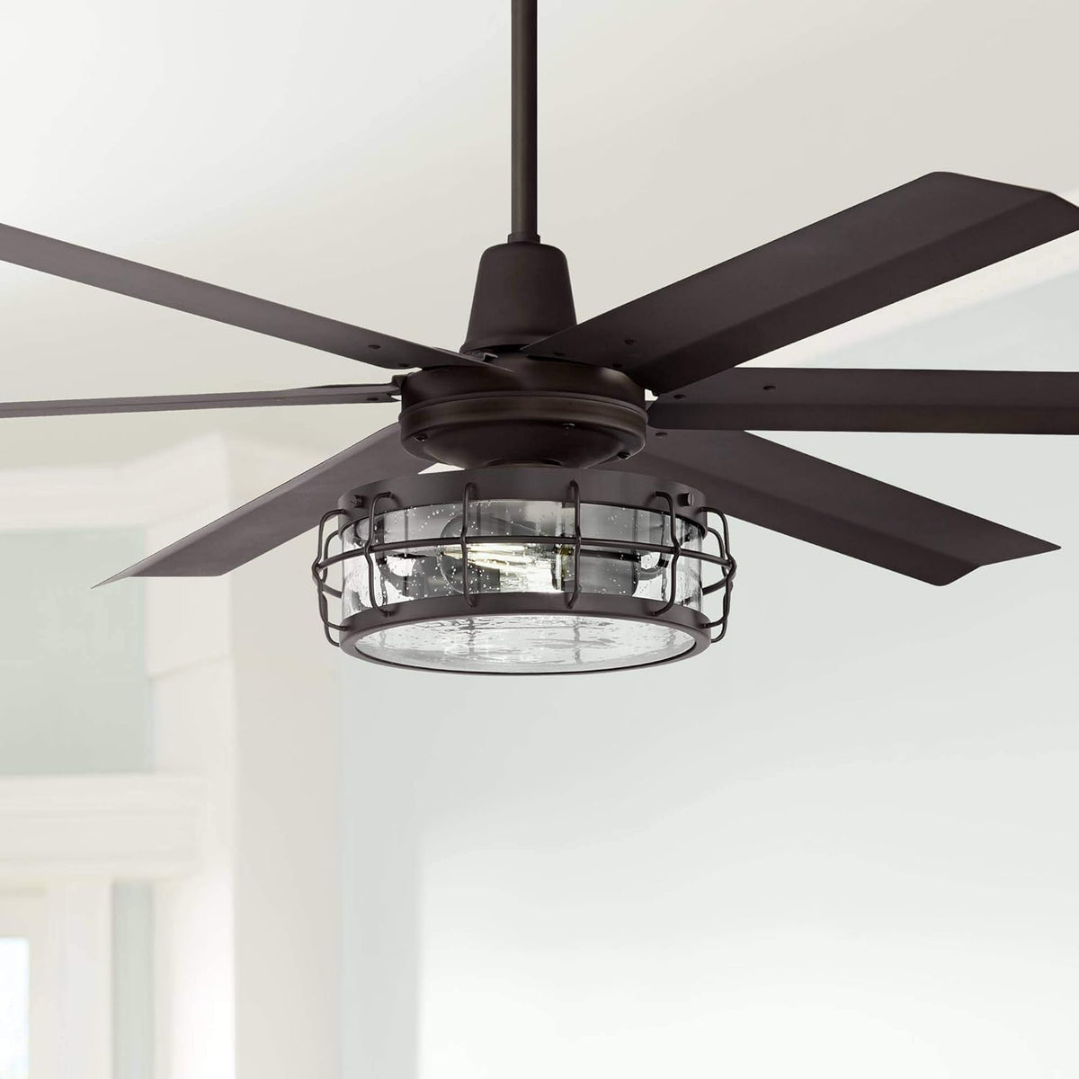60 Turbina Max DC Modern Industrial Rustic Indoor Outdoor Ceiling Fan with Remote Control Brushed Nickel Silver Metal 5 Blades Damp Rated for Patio Exterior House Porch Garage Barn - Casa Vieja

60 DC Indoor Outdoor Ceiling Fan with Remote Control B Z6209