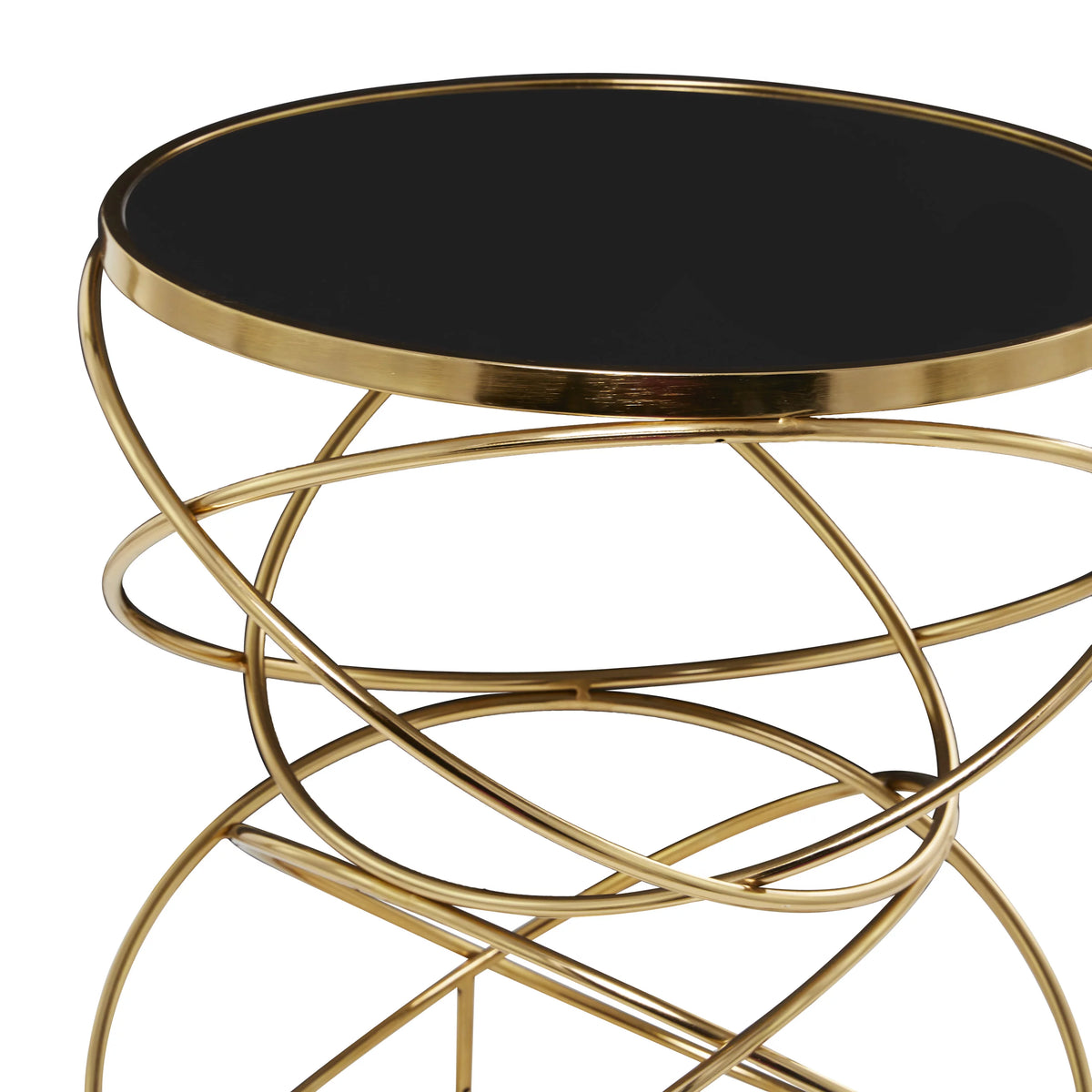 20" x 24" Black Marble Accent Table with Spiral Base J98802