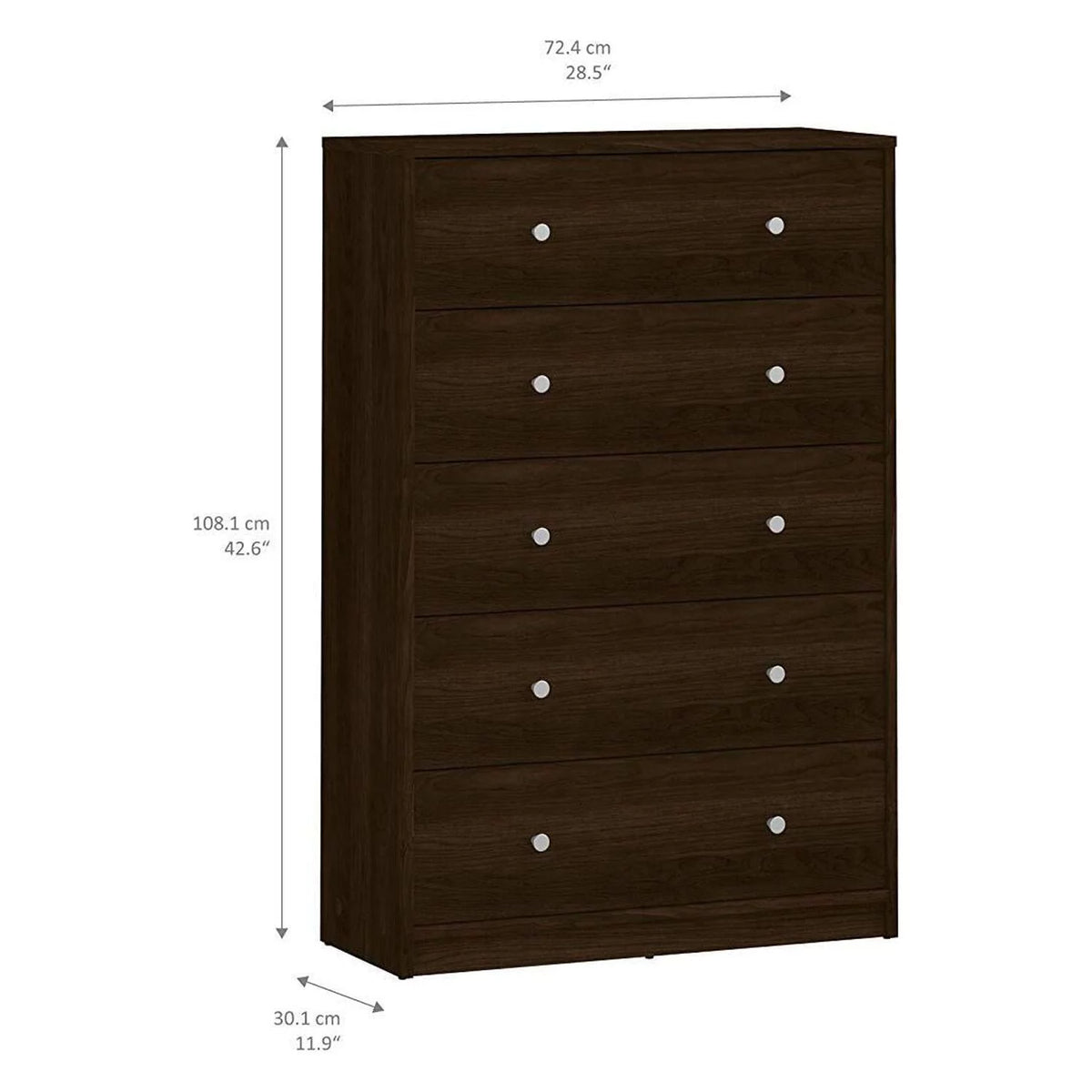 5 Drawer Chest Grey A2149