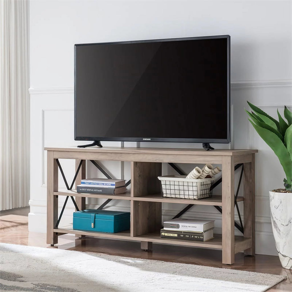 50" Wood Metal Open Back TV Stand Q3819