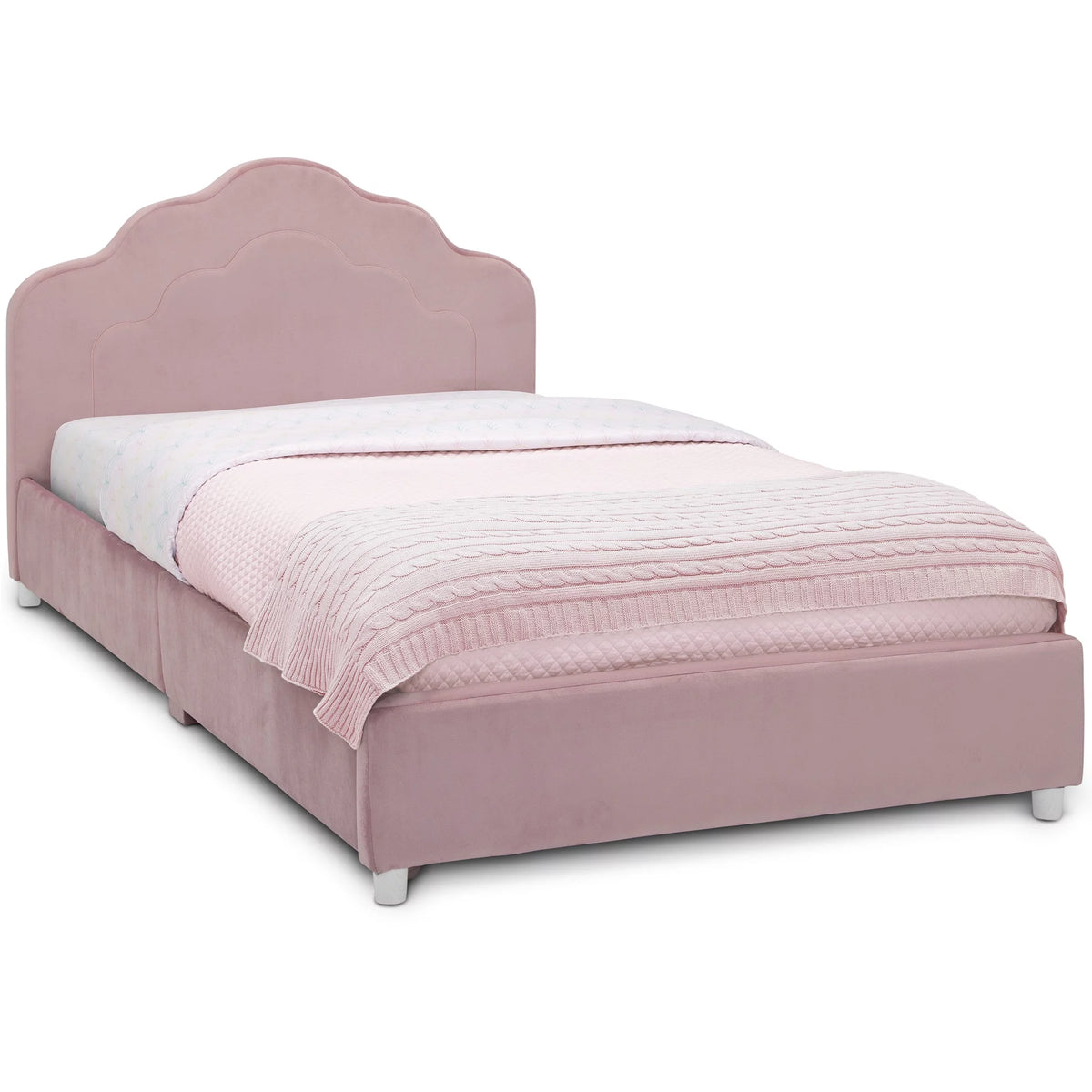 Upholstered Twin Bed Rose Pink H3364