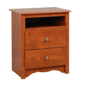 Cherry 2-Drawer Nightstand with Open Shelf F438