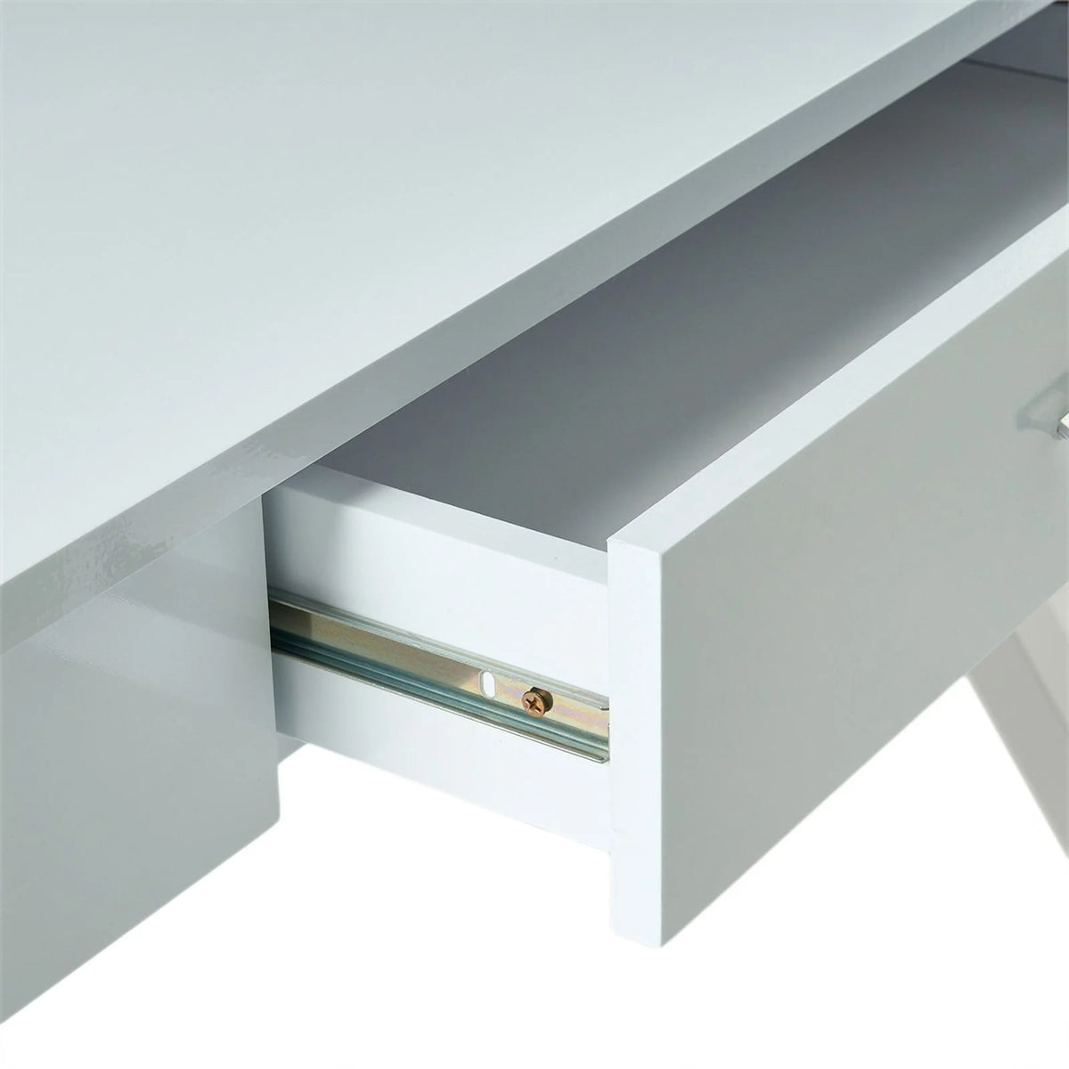 White Wood & Iron Computer Table U54128