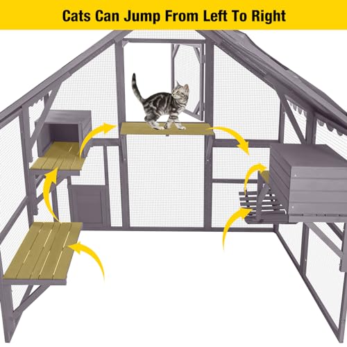 Outdoor Cat Enclosure with Bridges P5475