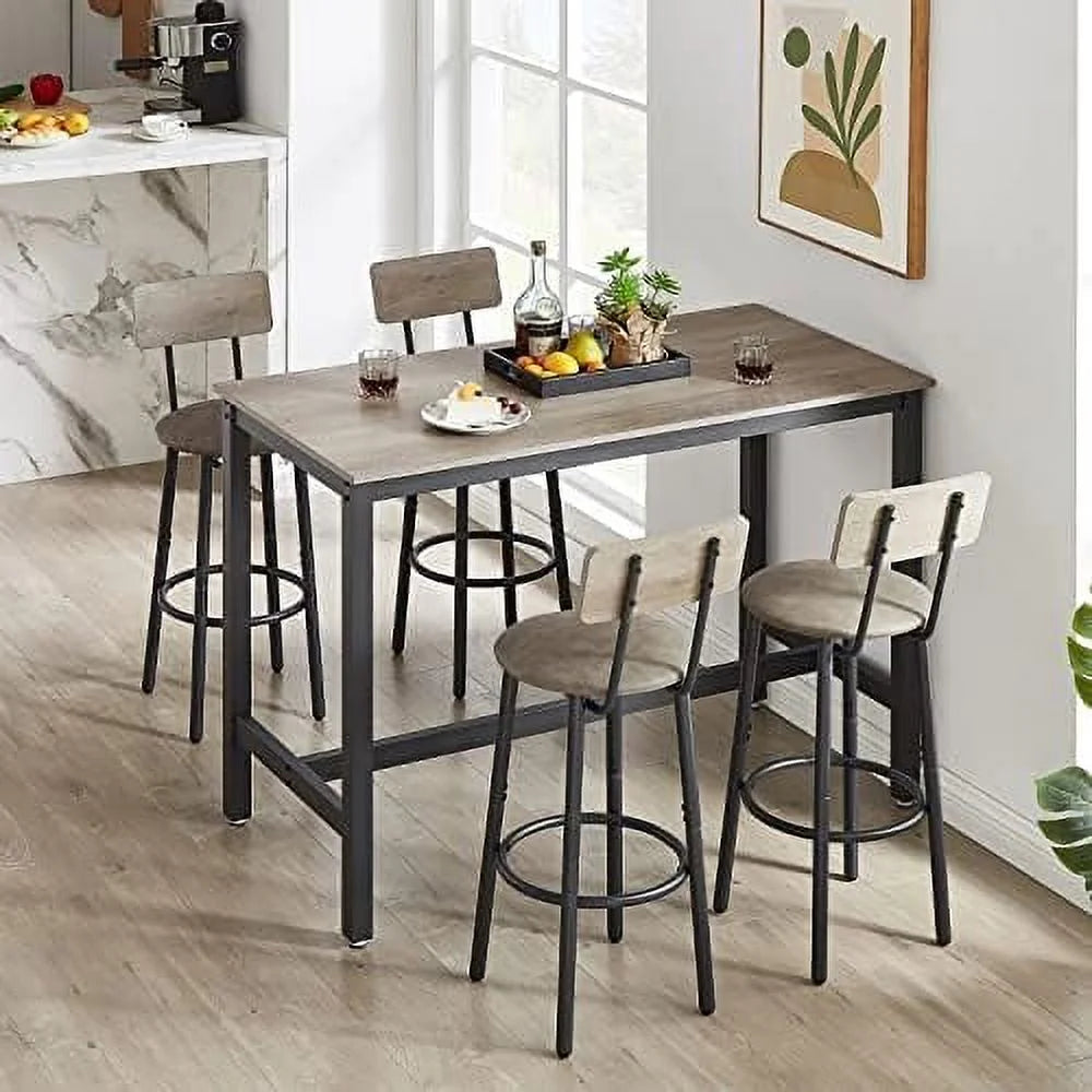 3-Piece Round Bistro Pub Dining Table and Chairs Set R721