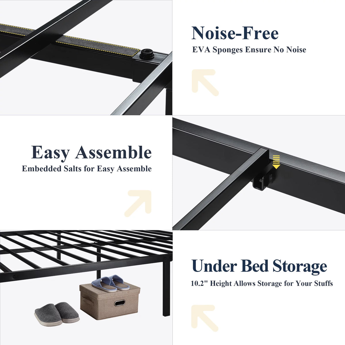 Full Size Heavy Duty Bed Frame with Black Oak Headboard X213