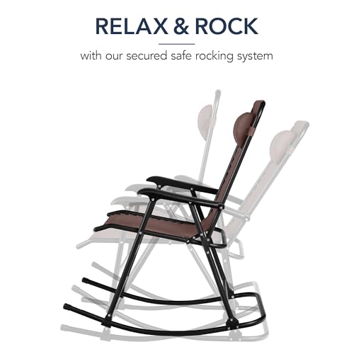 Folding Rocking Chair with Headrest Pillow E560