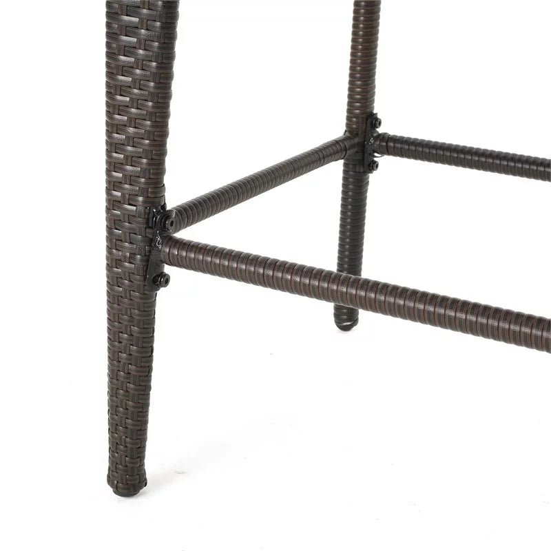 Multi Brown Wicker Barstool Set of 2 S801611