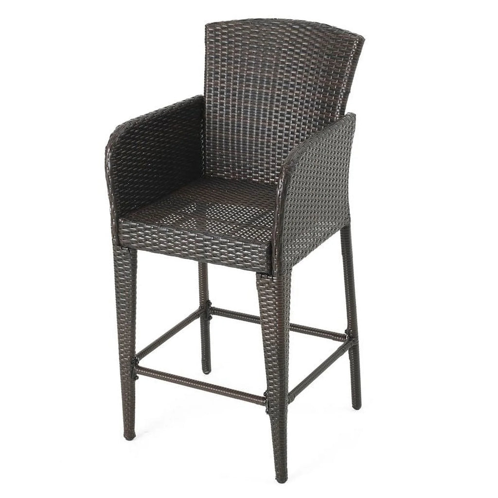 Multi Brown Wicker Barstool Set of 2 S801611