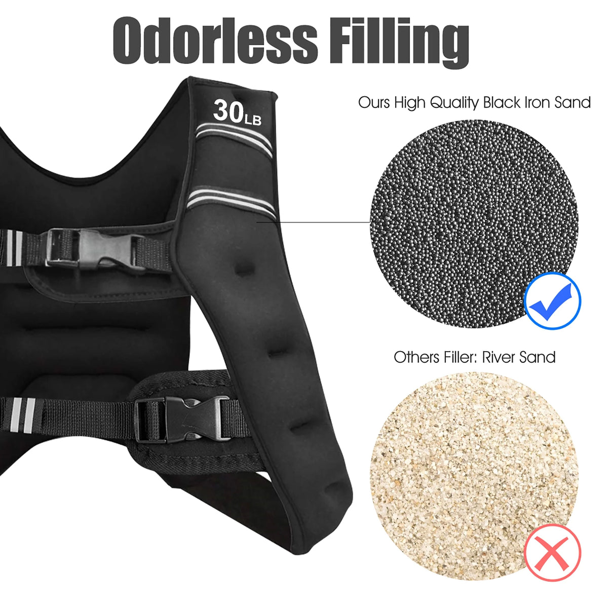 30LBS Adjustable Weighted Vest F76116