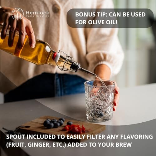 Swing Top Glass Bottles 16 oz 6 Set with Funnel H8015