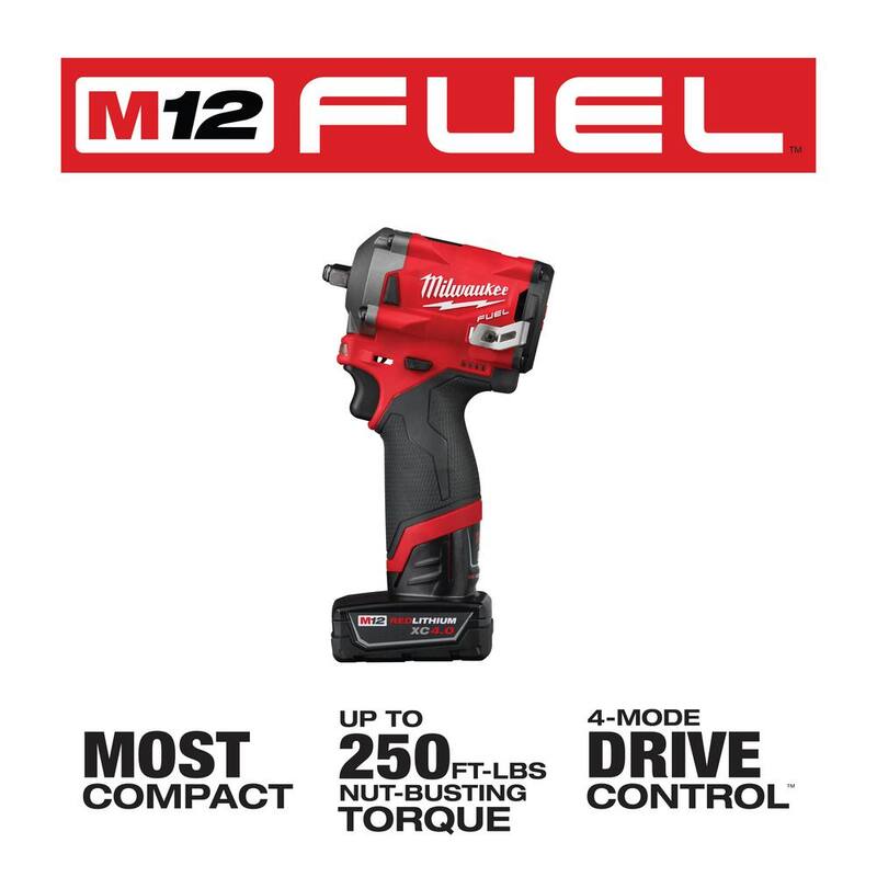 12V Lithium-Ion Brushless Cordless 3/8 in. Impact Wrench Kit with 5.0 Ah Battery R1564