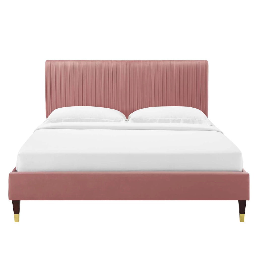 Full Size Velvet Platform Bed Frame P874790
