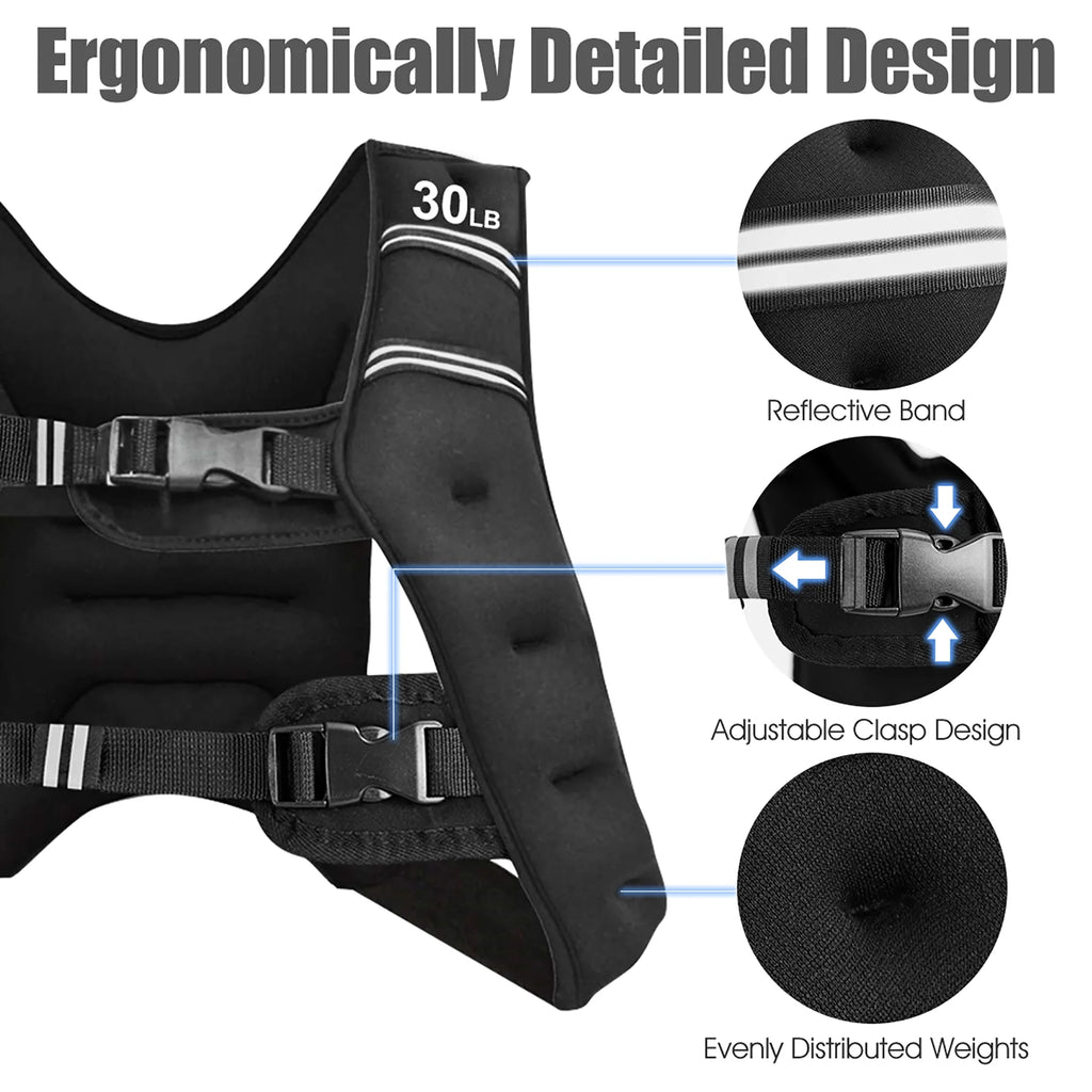 30LBS Adjustable Weighted Vest F76116