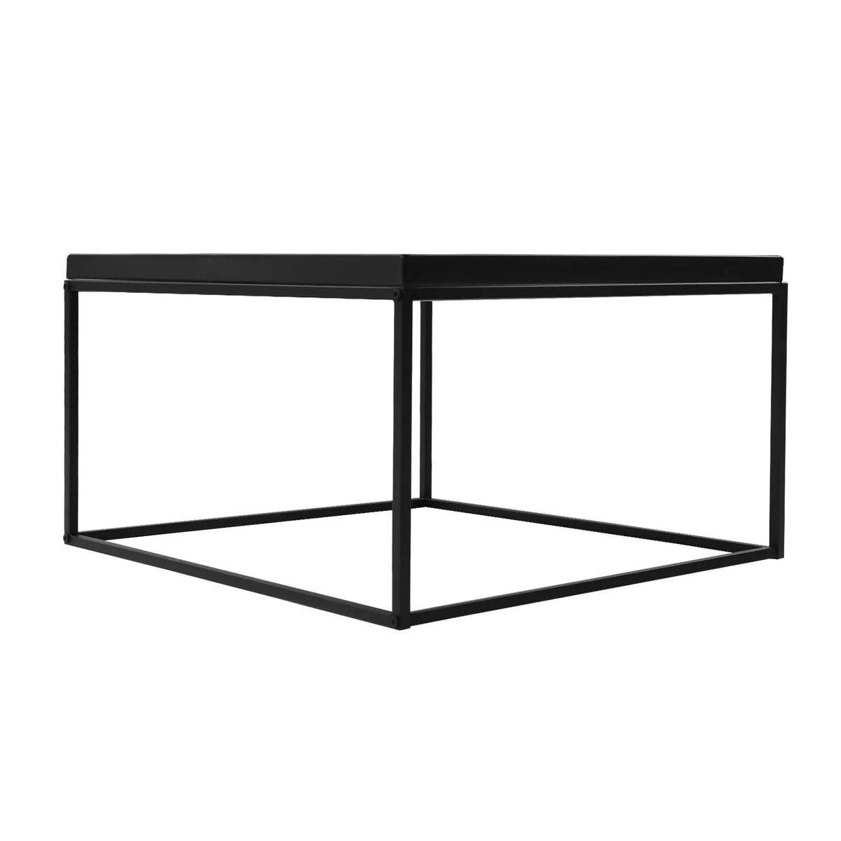 23x23x14 Inch Metal Square Coffee Table Black B723