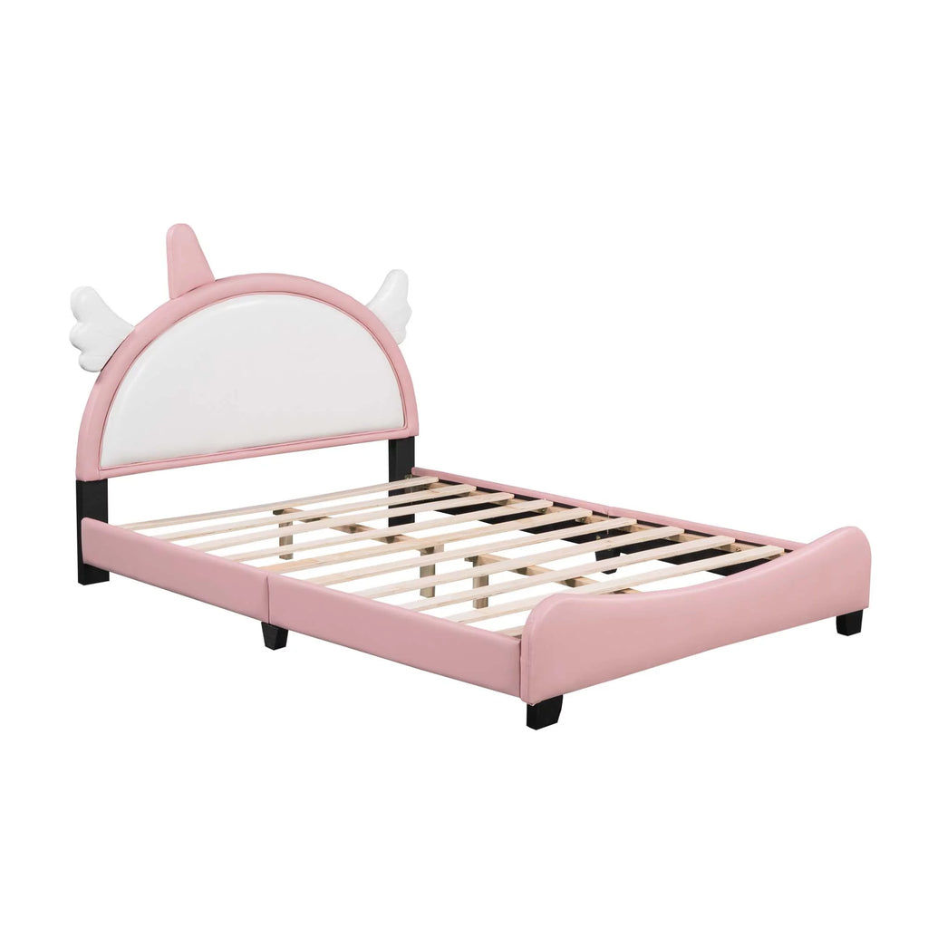 White PU Twin Platform Bed G810